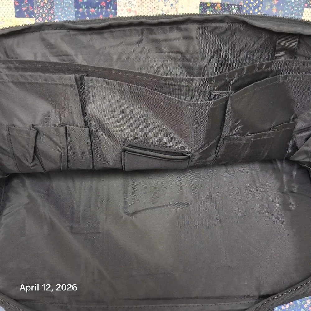 Duluth Trading Co Messenger Bag Navy Blue and Leather Laptop Carrier